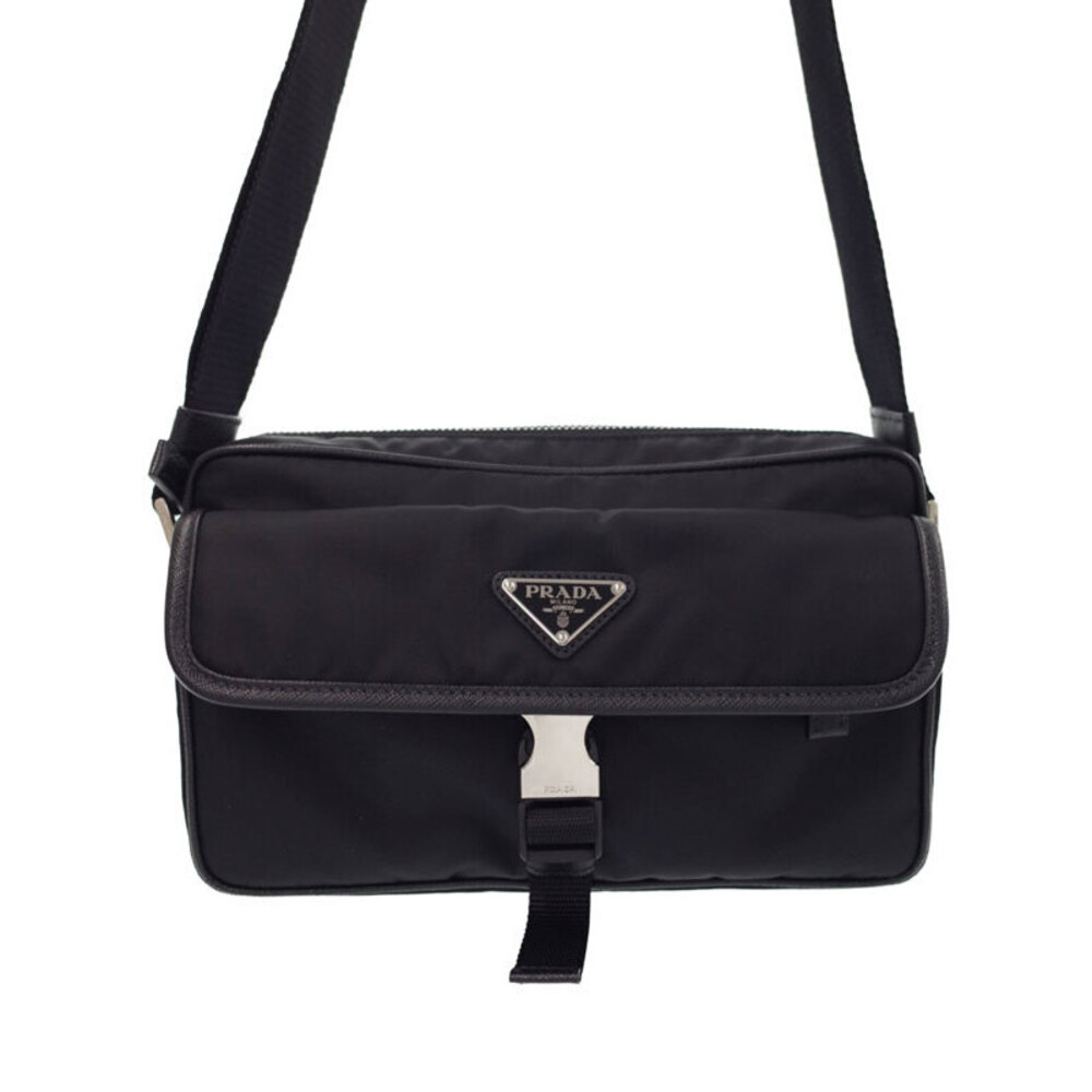 Prada Saffiano leather shoulder bag black